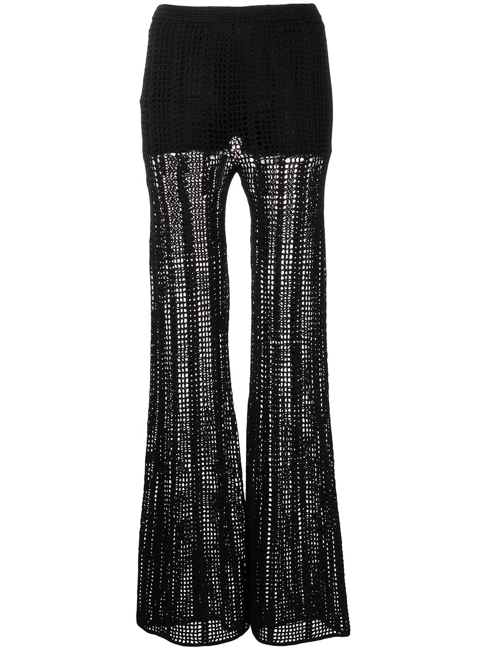 Dion Lee 钩编针织喇叭裤 - 黑色