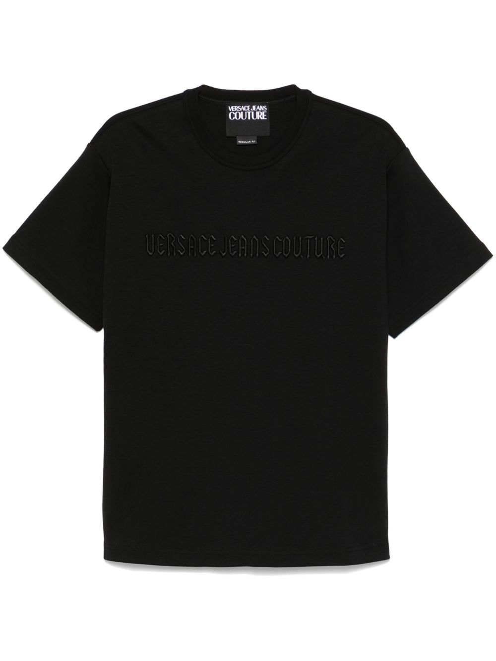 Versace Jeans Couture logo刺绣T恤 - 黑色