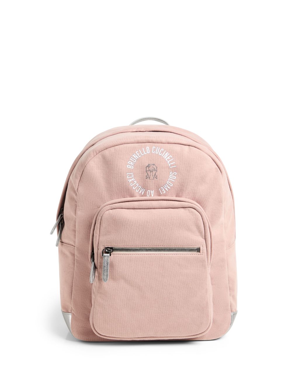 Brunello Cucinelli Kids logo印花拼接双肩包 - 粉色