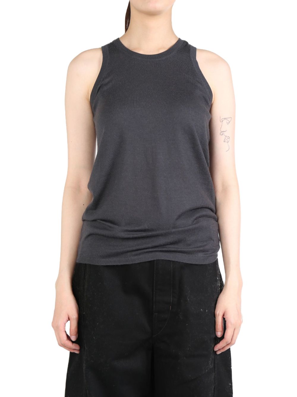 Frenckenberger cashmere tank top - 灰色