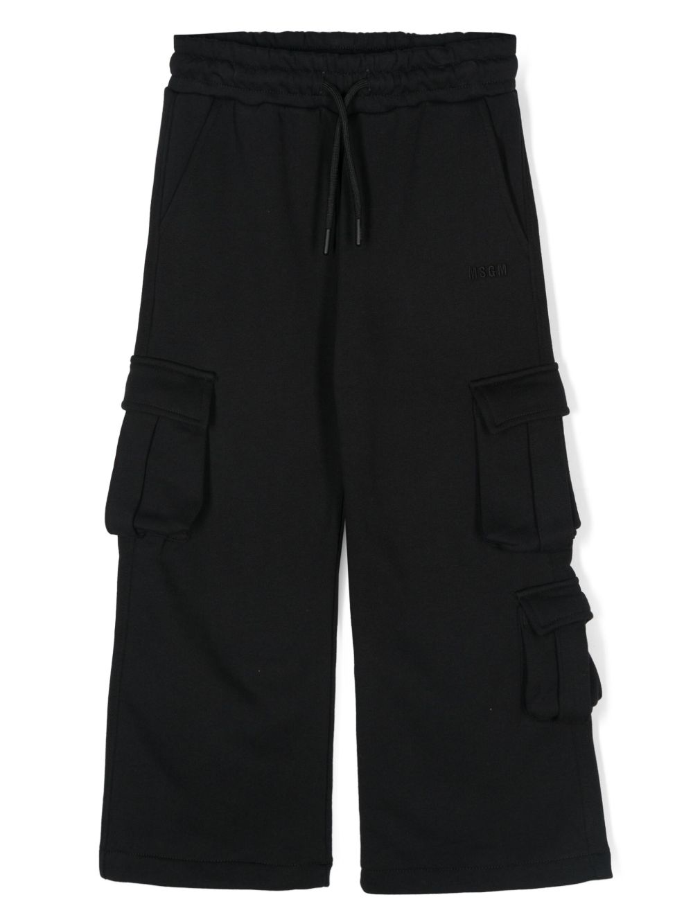 MSGM Kids 平纹针织工装裤 - 黑色