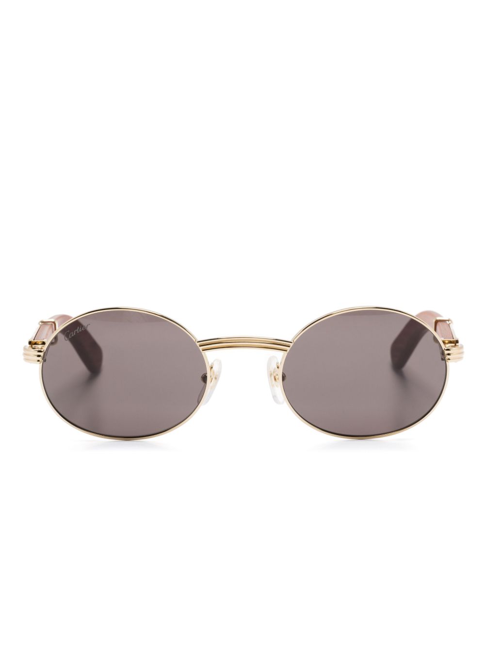 Cartier Eyewear 椭圆形框太阳眼镜 - 金色