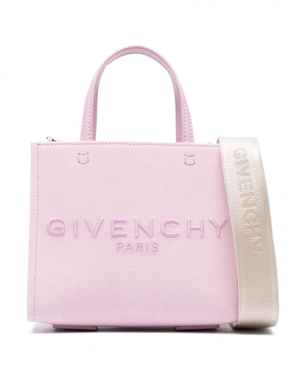 Givenchy Mini G logo刺绣手提包 - 粉色