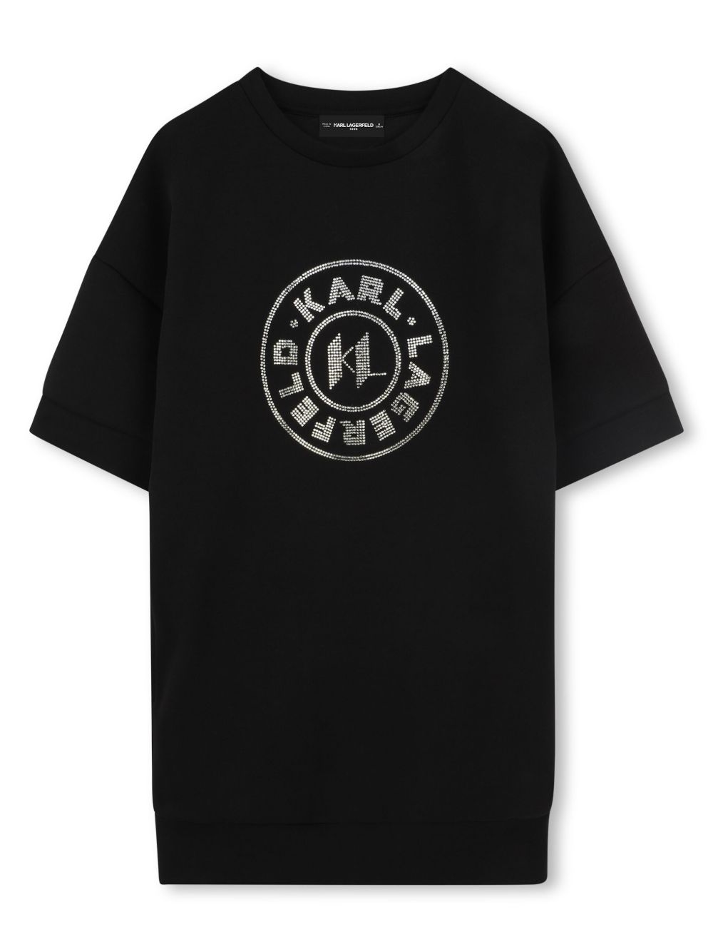 Karl Lagerfeld Kids logo印花T恤式连衣裙 - 黑色
