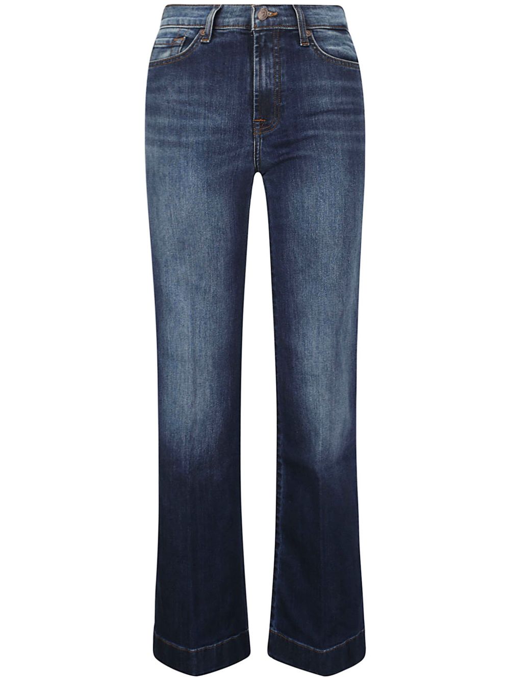 7 For All Mankind 标贴直筒牛仔裤 - 蓝色