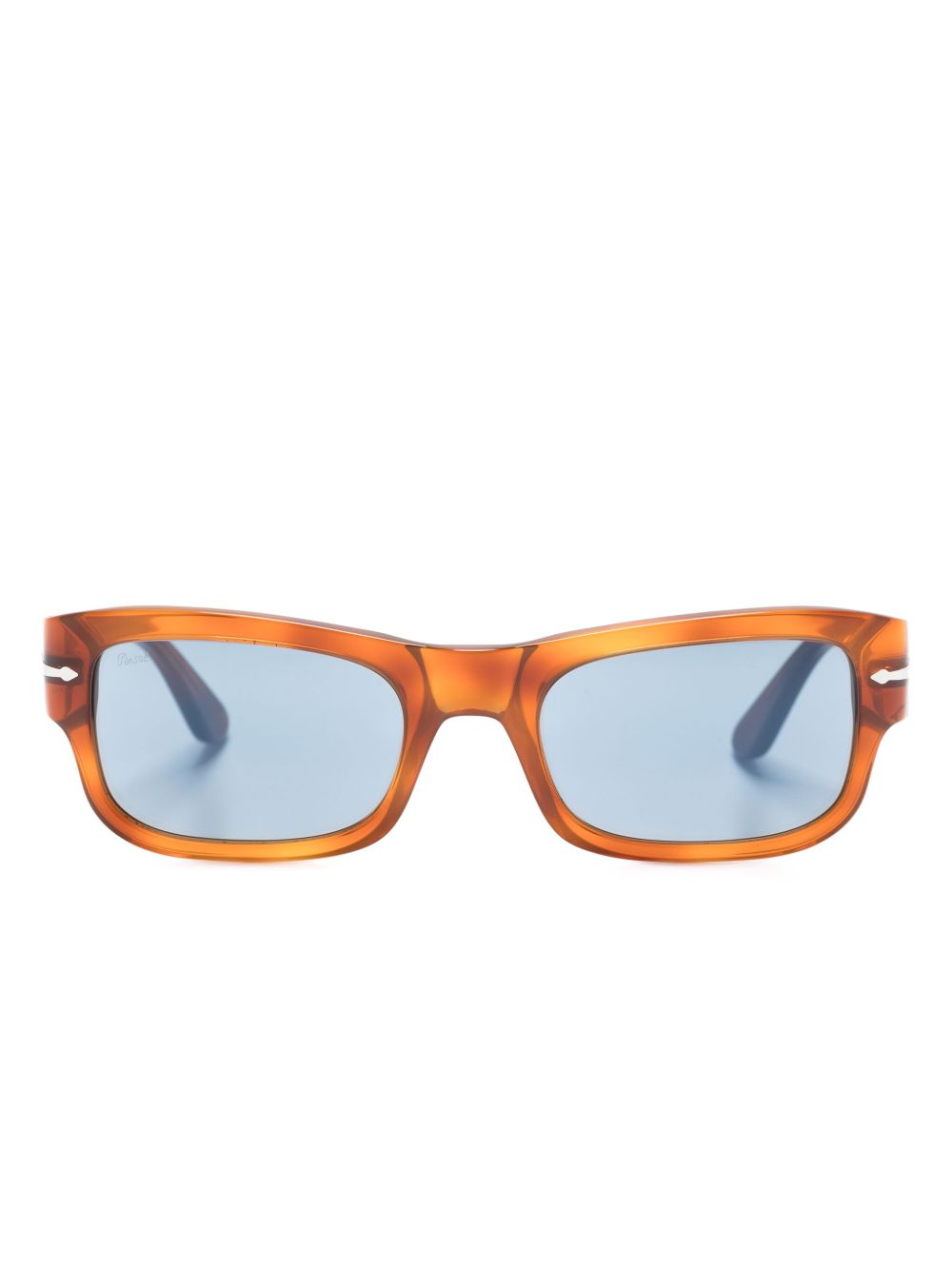 Persol PO3326S 透明长方形框太阳眼镜 - 褐色