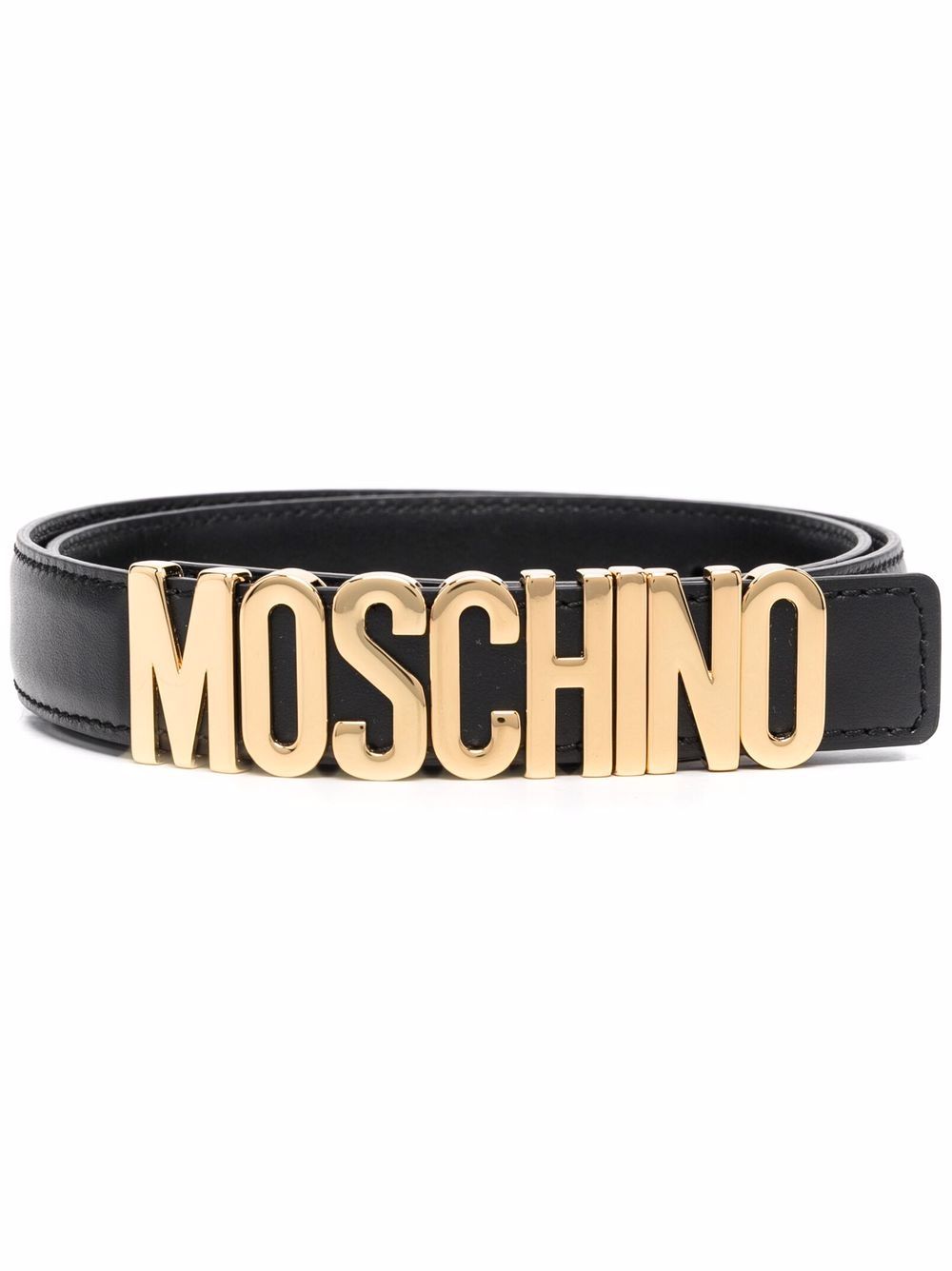 Moschino 莫斯奇诺 logo扣环腰带 - 黑色