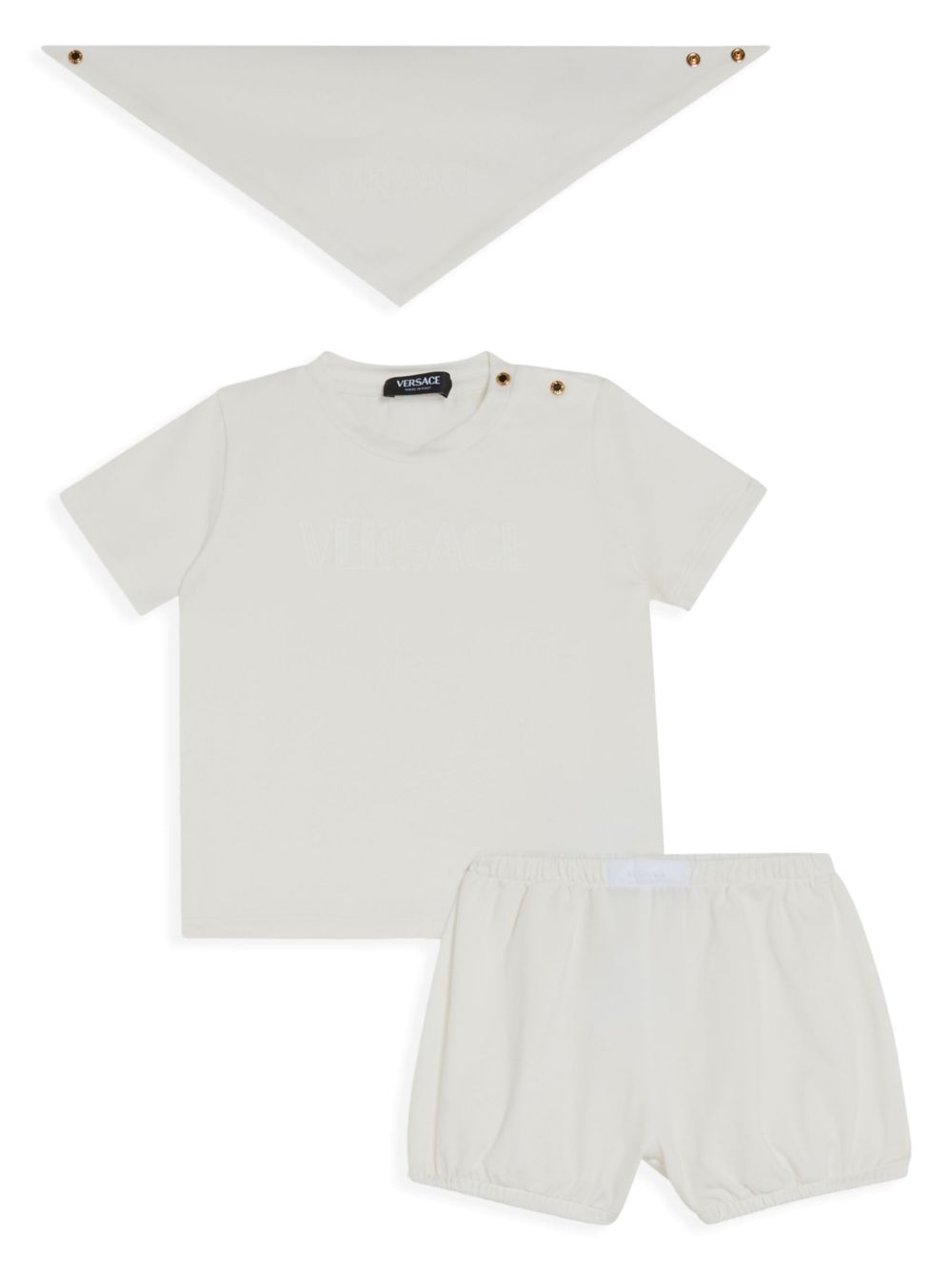 Versace Kids 棉短裤套装 - 白色