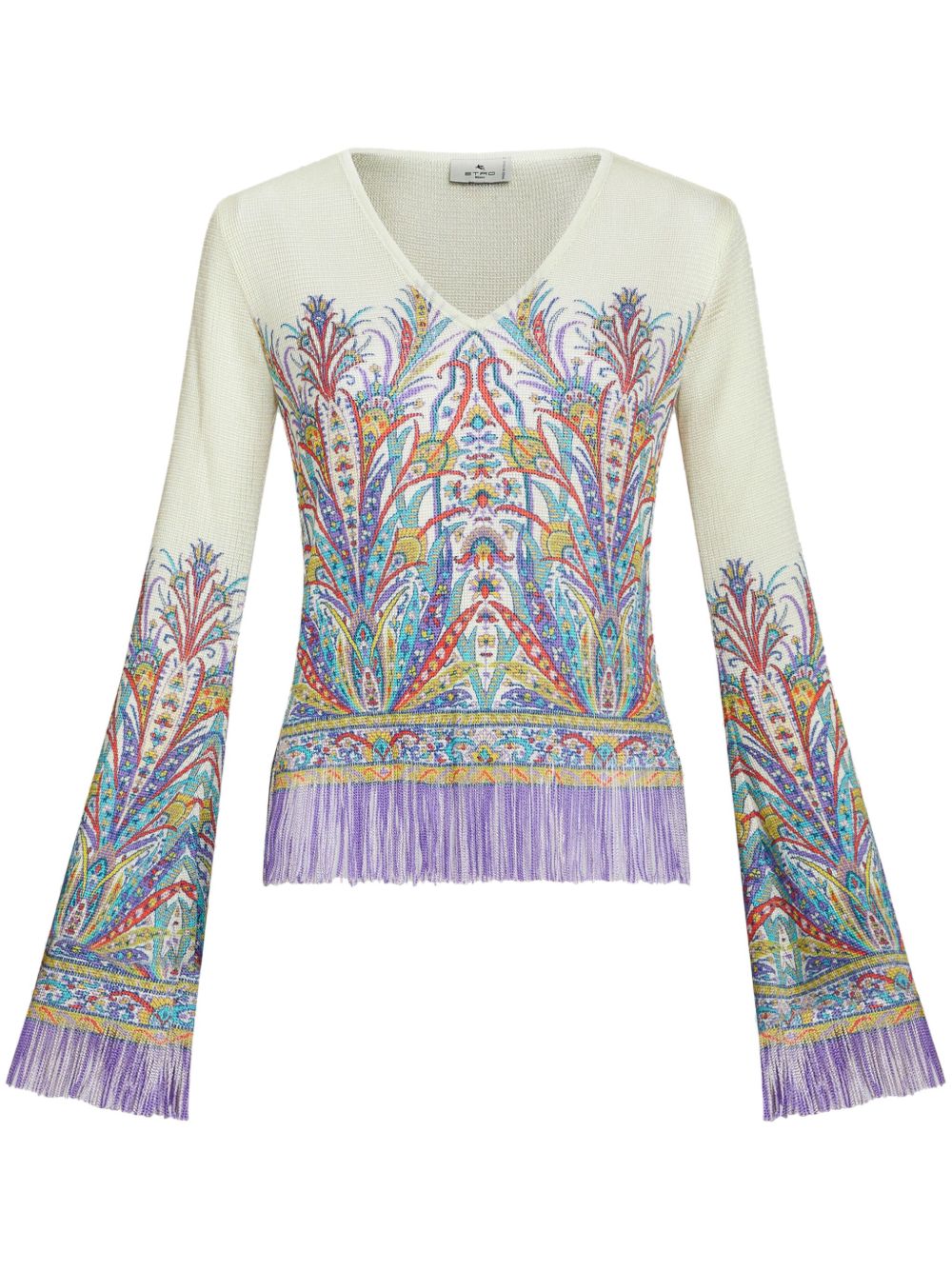 ETRO 图案印花针织上衣 - 白色