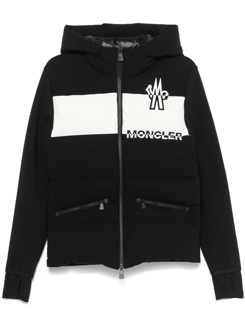 Moncler Grenoble logo浮雕夹克 - 黑色