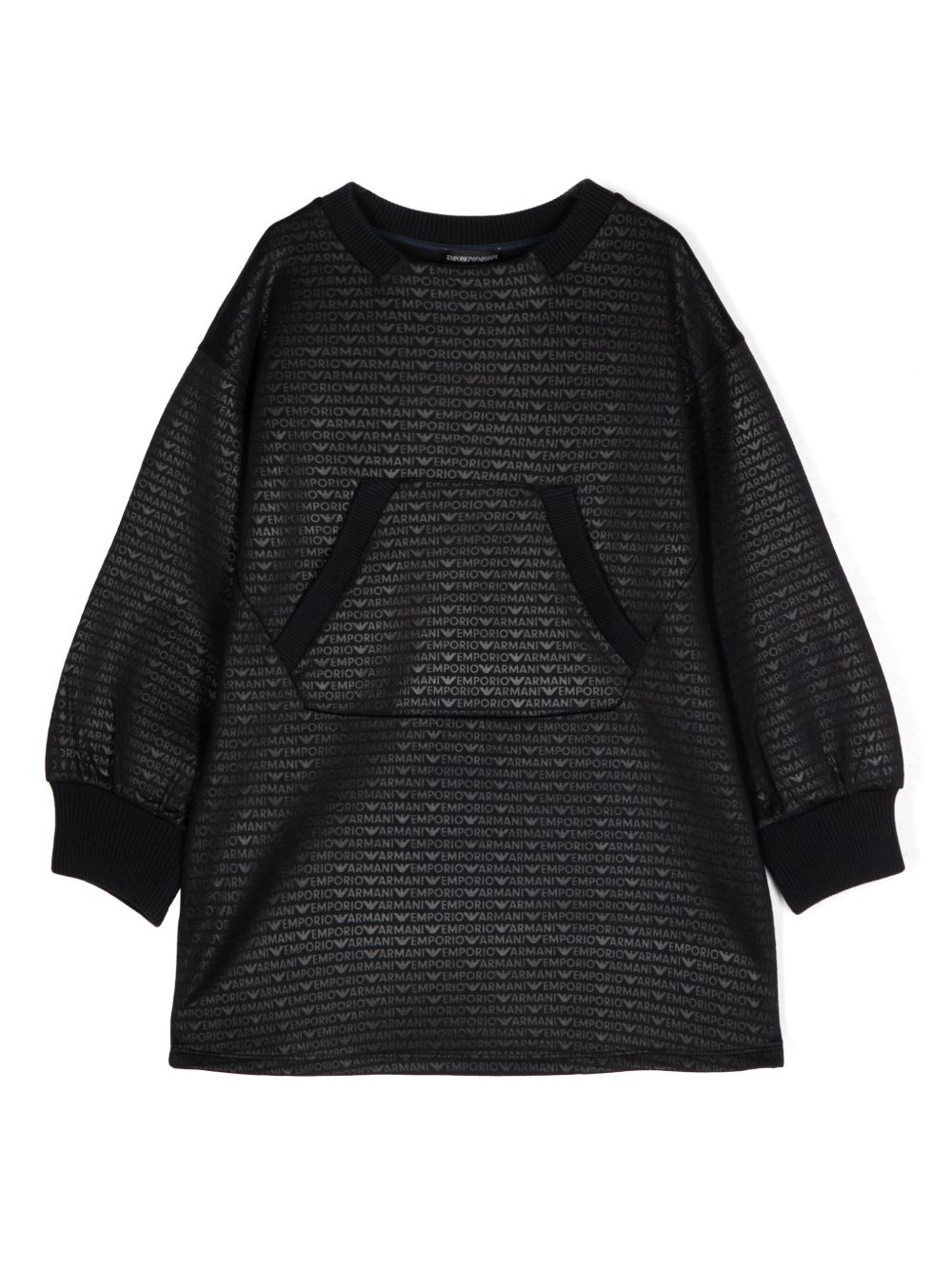 Emporio Armani Kids logo连衣裙 - 黑色