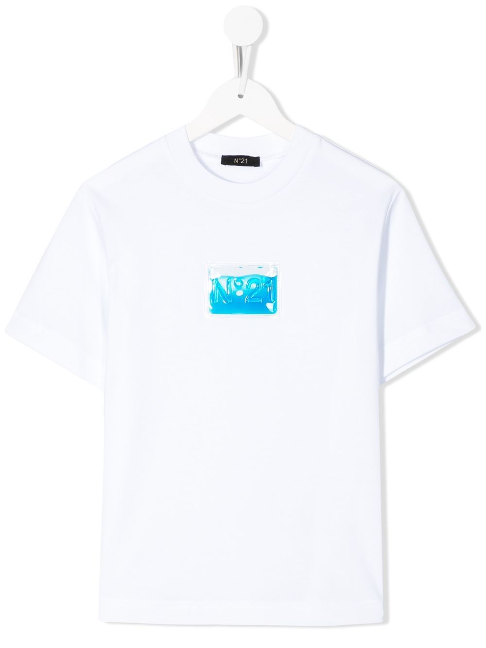 Nº21 Kids logo贴花T恤 - 白色