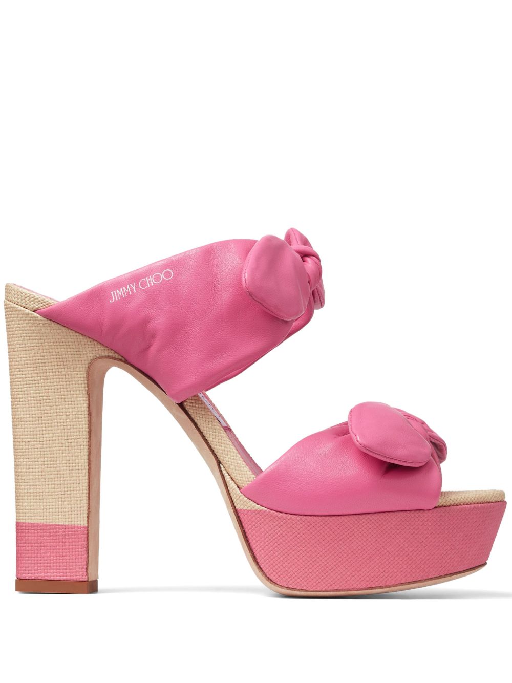 Jimmy Choo Rua 皮质高跟穆勒鞋 - 粉色