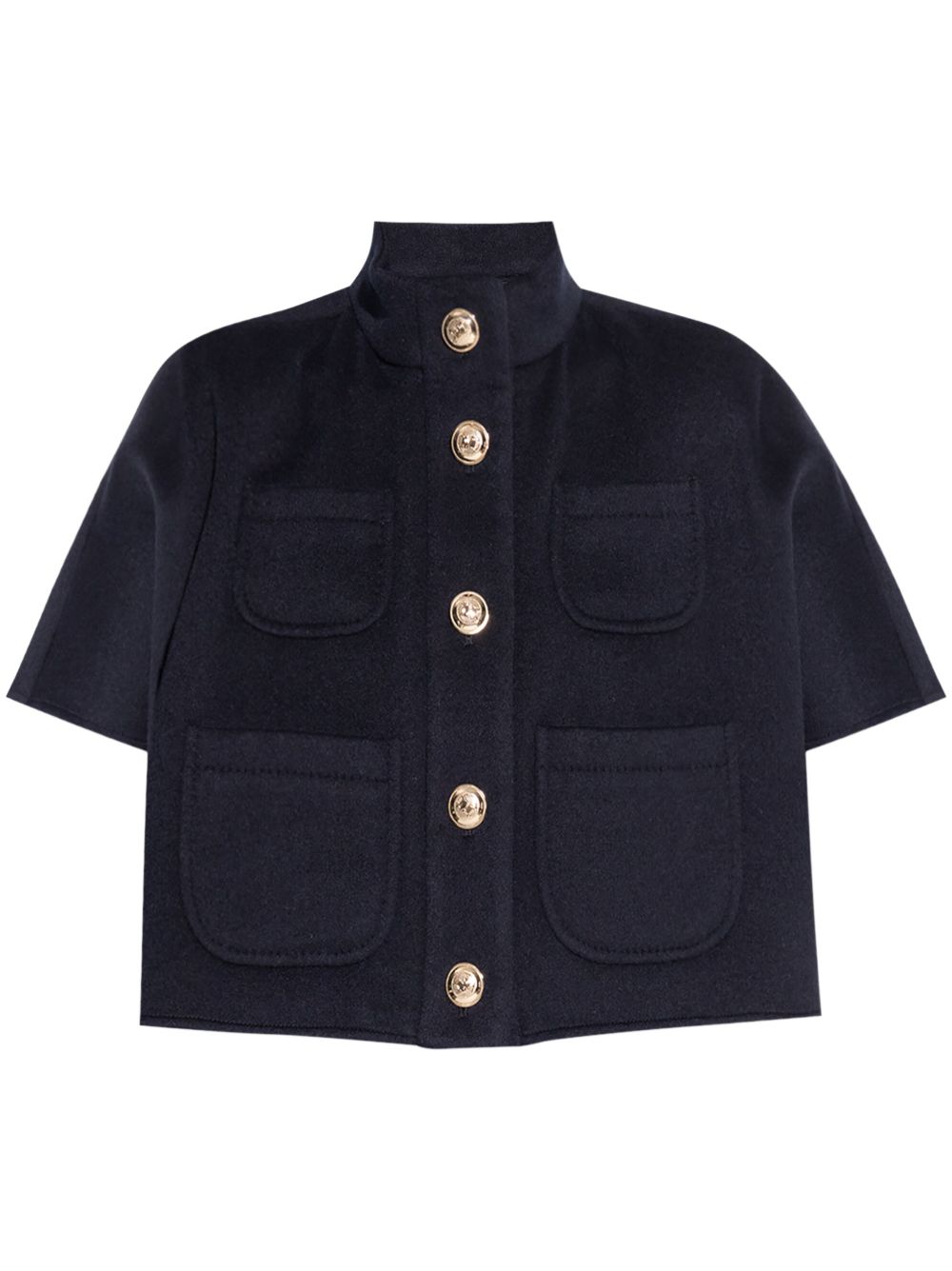 Max Mara Nemi 短款羊绒斗篷夹克 - 黑色