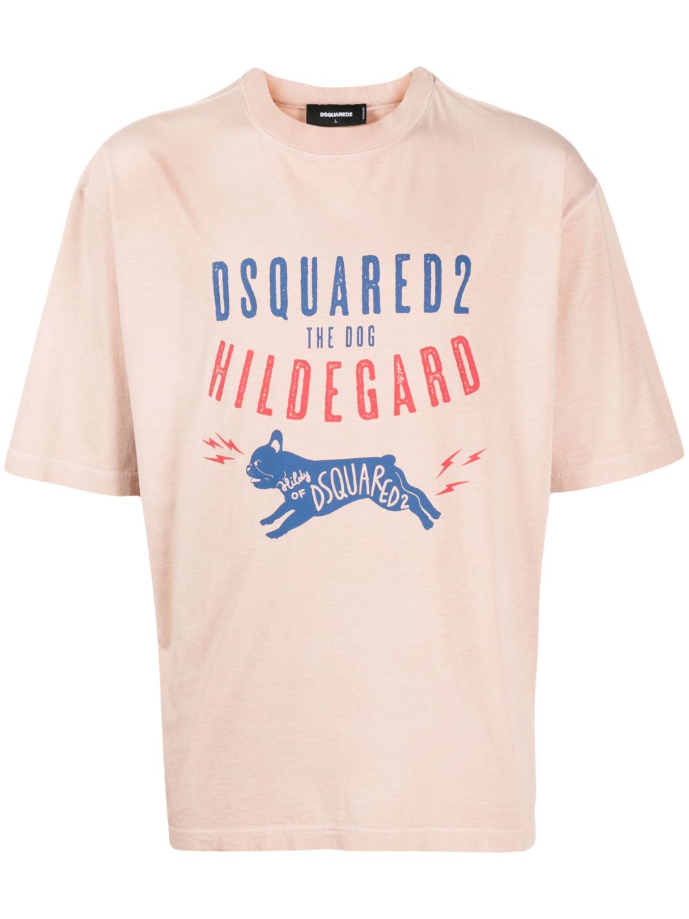 DSQUARED2 logo印花棉T恤 - 粉色