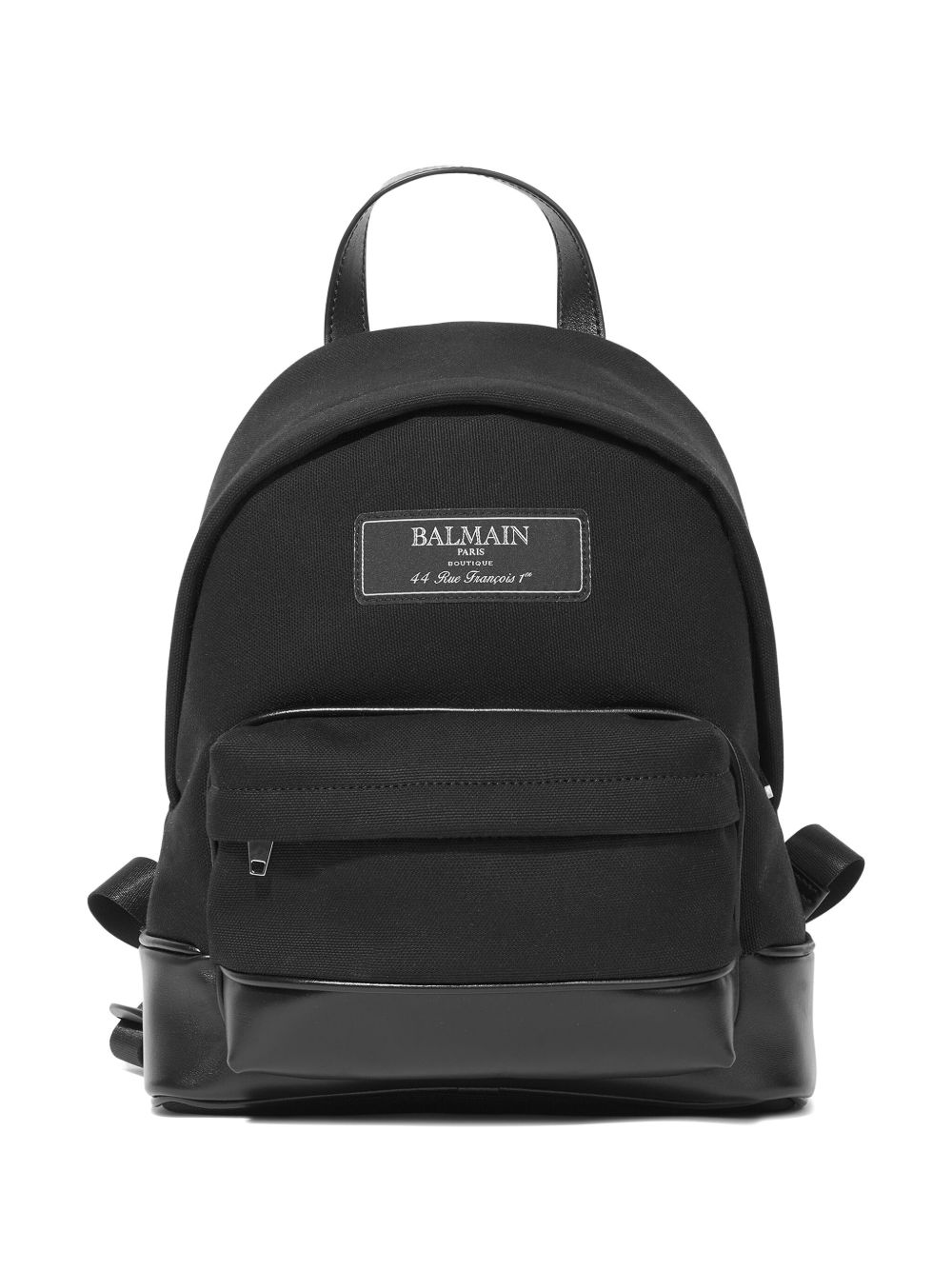Balmain Kids logo吊牌棉双肩包 - 黑色