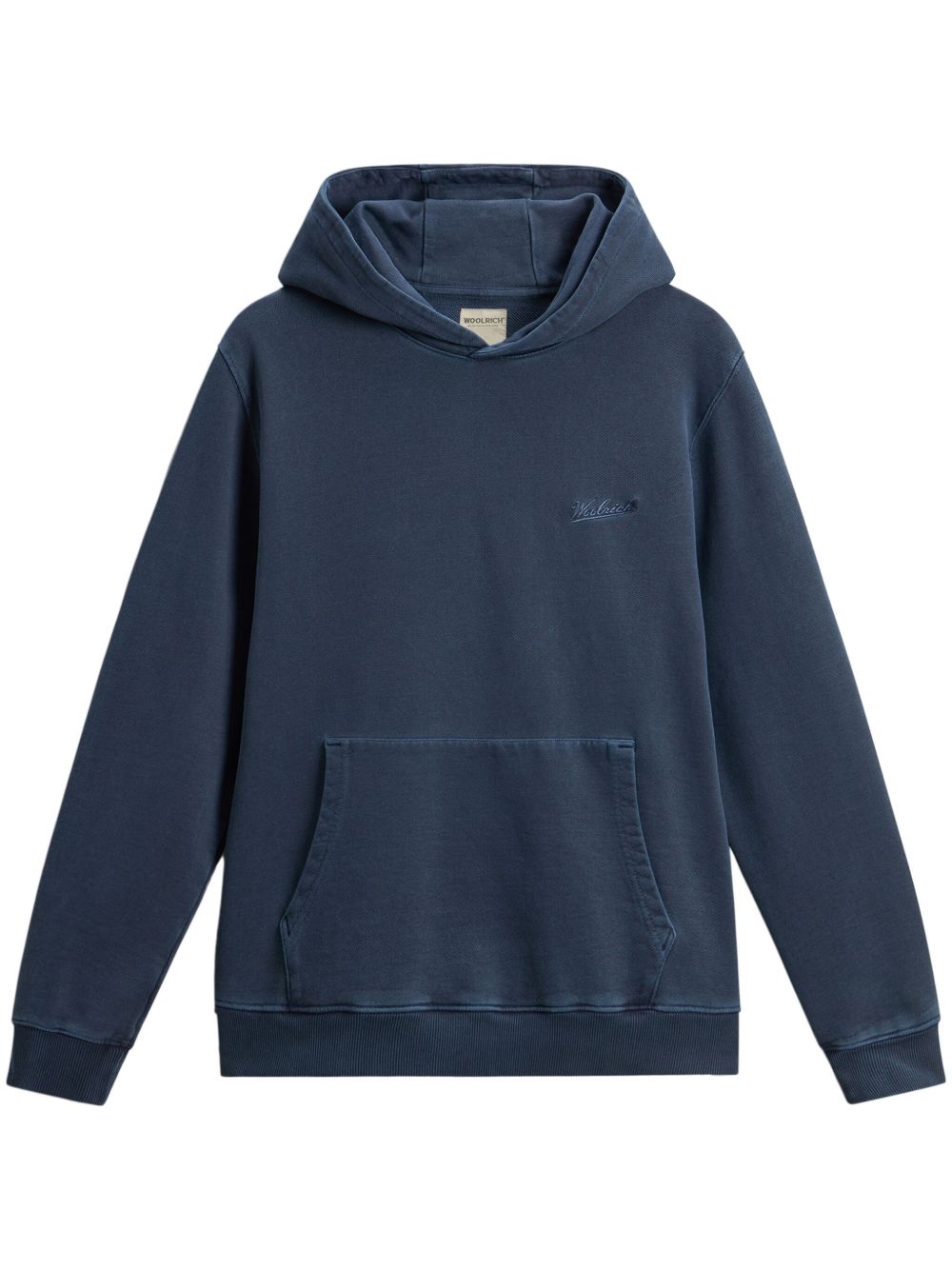 Woolrich logo刺绣棉连帽衫 - 蓝色