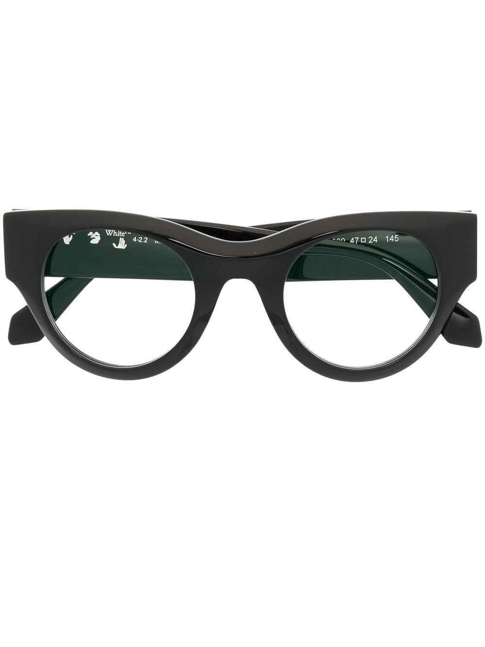 Off-White Eyewear 箭头图案圆框眼镜 - 黑色