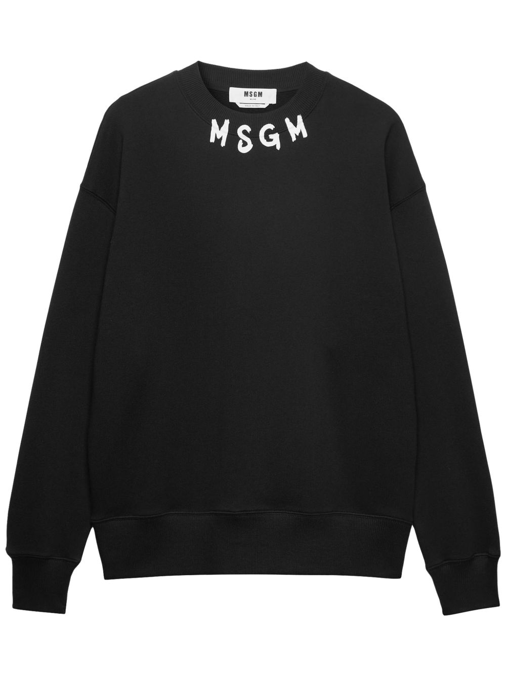 MSGM logo印花棉卫衣 - 黑色
