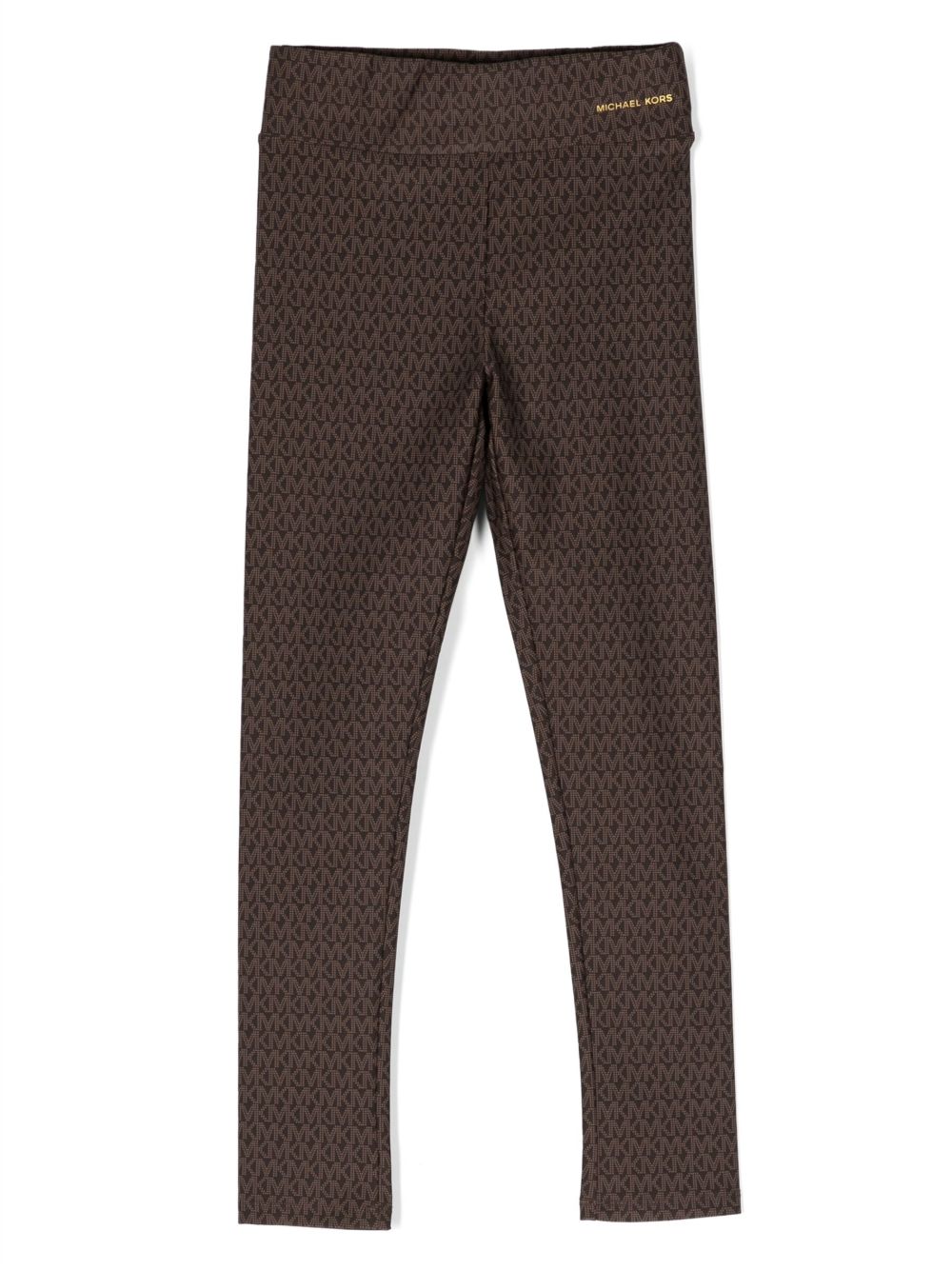 Michael Kors Kids logo印花打底裤 - 褐色
