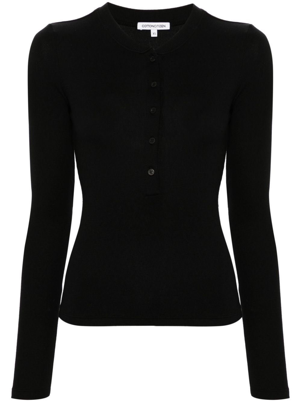 Cotton Citizen Verona Henley T恤 - 黑色
