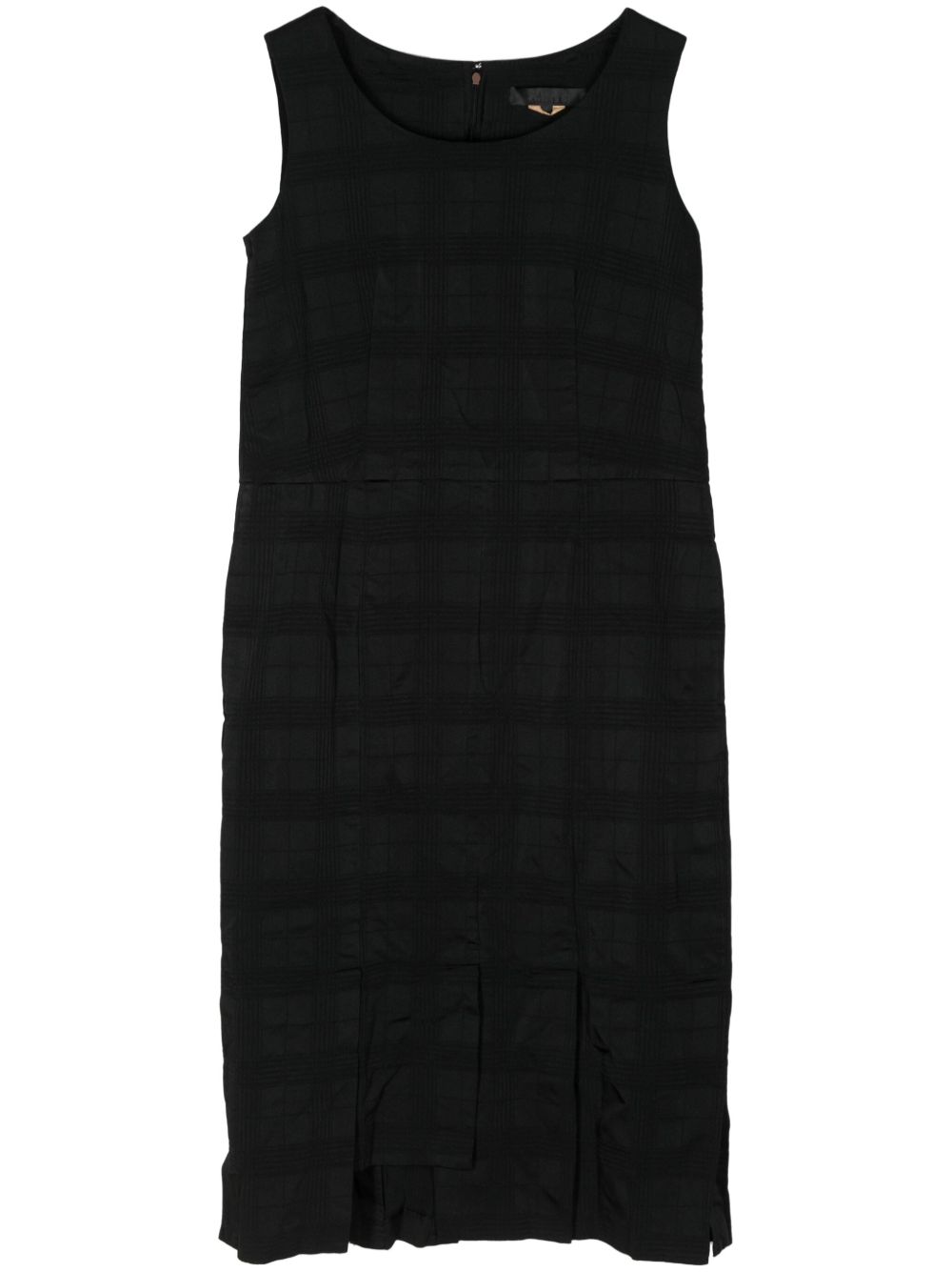 Comme Des Garçons Comme Des Garçons 格纹中长连衣裙 - 黑色