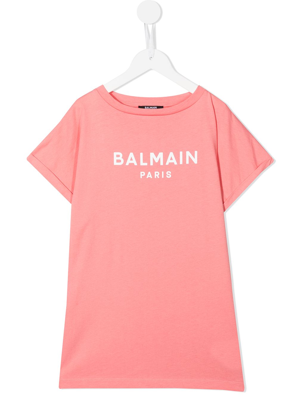 Balmain Kids 巴尔曼 logo印花棉T恤 - 粉色