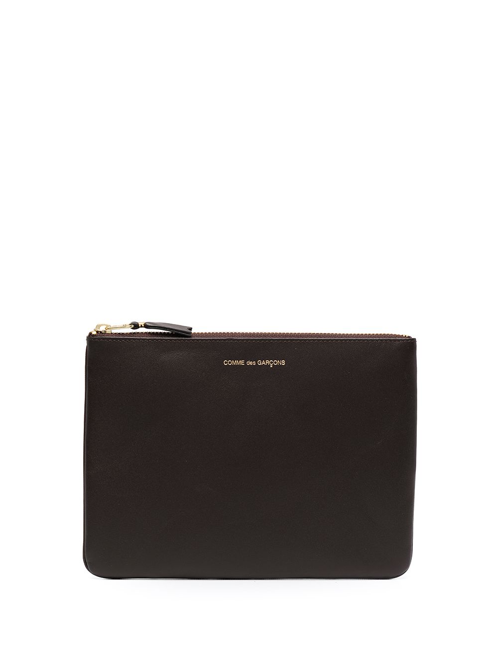 Comme Des Garçons Wallet 皮质拉链小手包 - 黑色