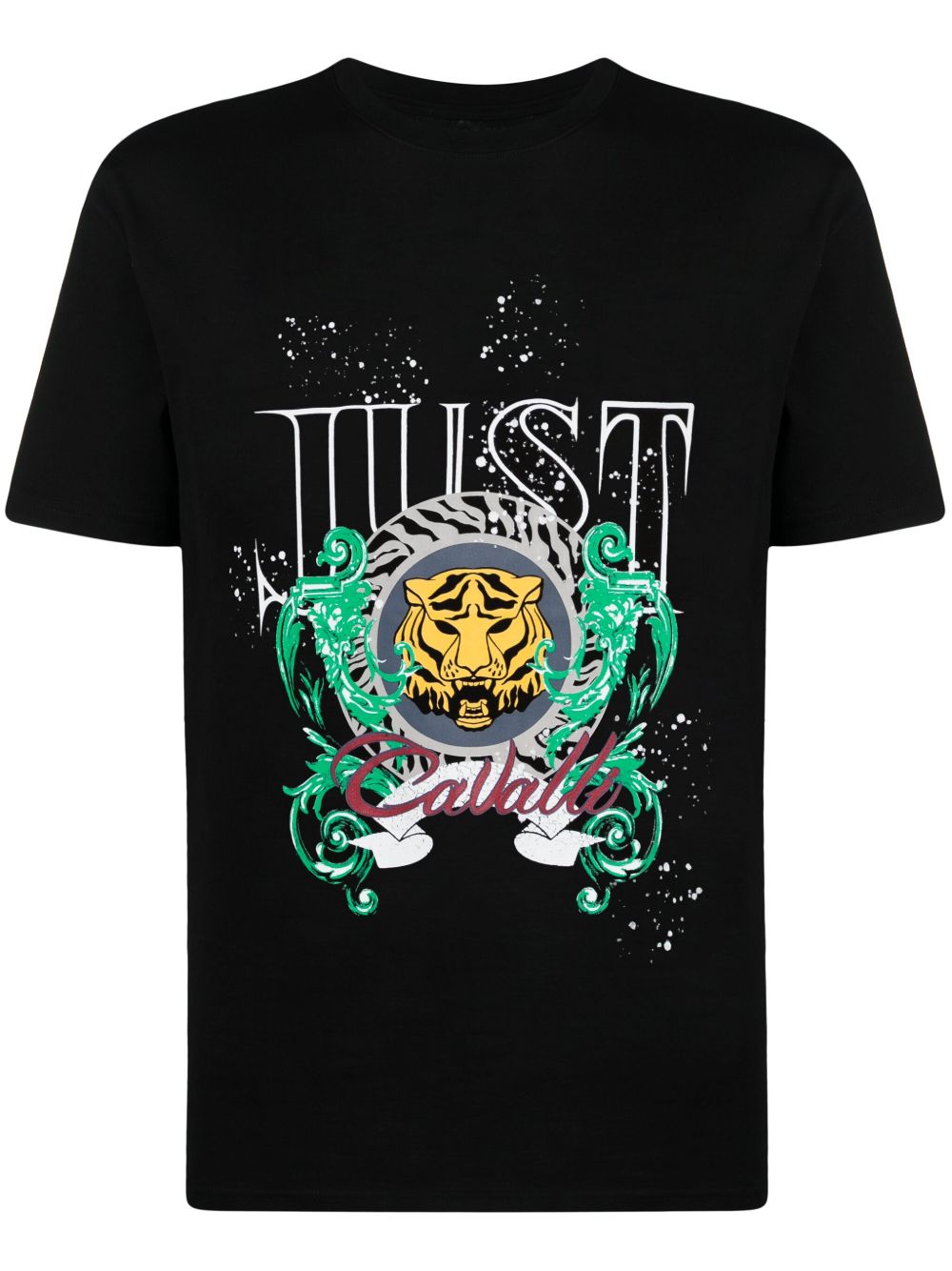 Just Cavalli logo印花棉T恤 - 黑色