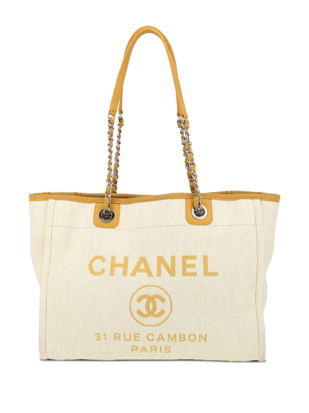 CHANEL Pre-Owned Deauville 手提包（2016年典藏款） - 黄色