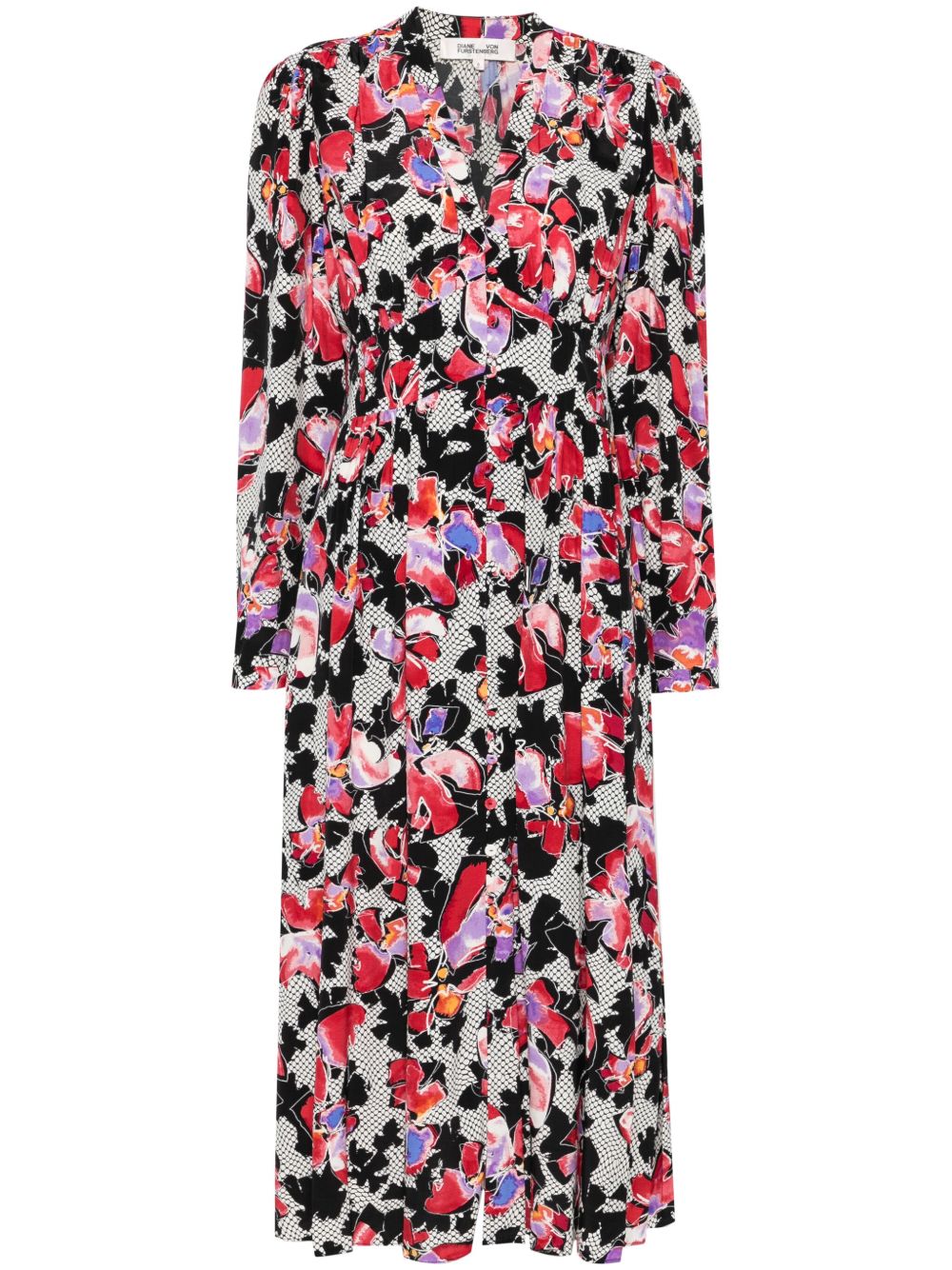 DVF Diane von Furstenberg Erica 中长连衣裙 - 红色
