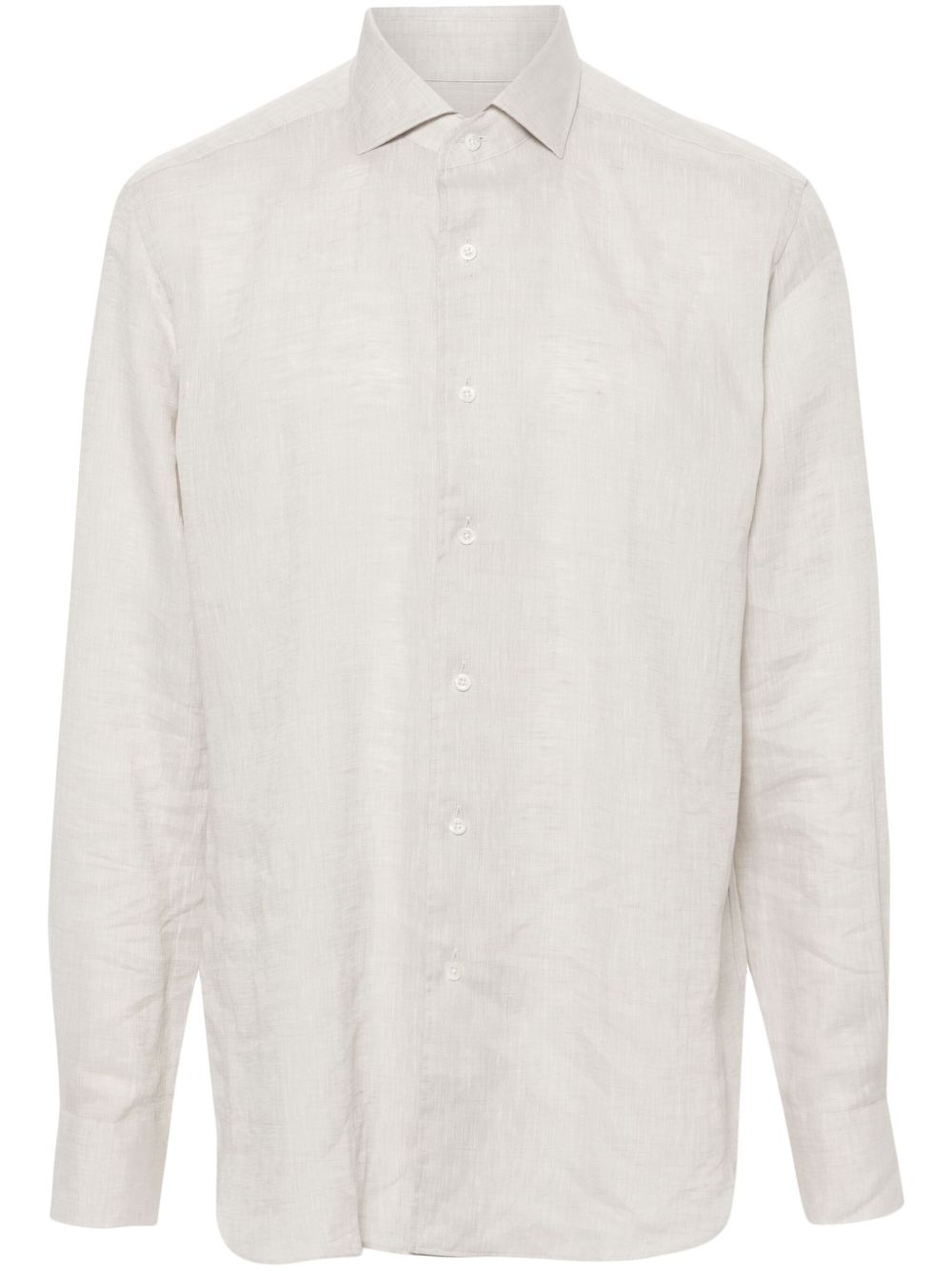 Corneliani 亚麻衬衫 - 灰色
