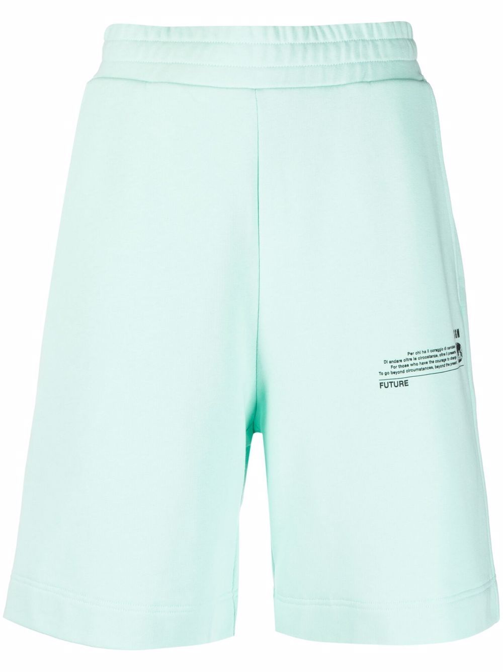 MSGM logo印花运动短裤 - 绿色