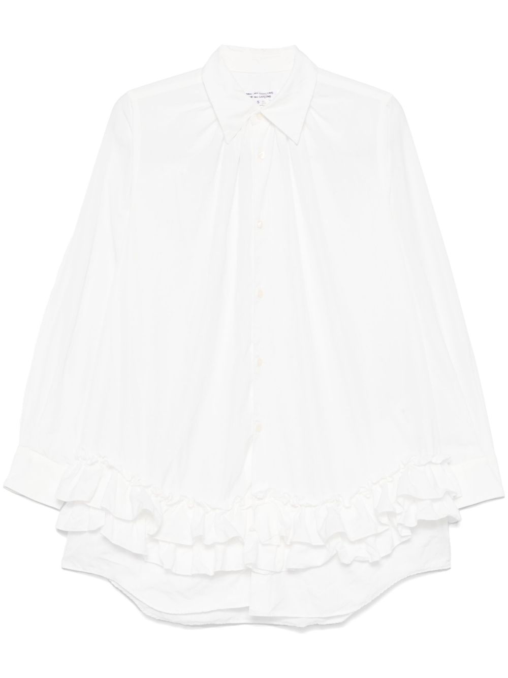 Comme Des Garçons Comme Des Garçons 荷叶边饰衬衫 - 白色