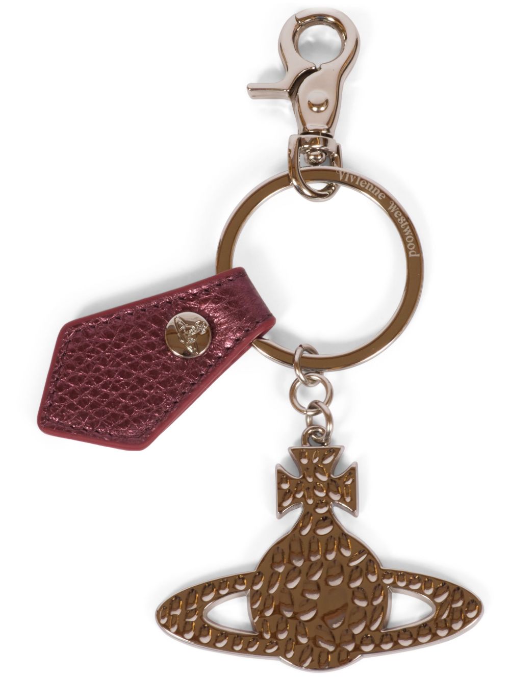 Vivienne Westwood Hammered Orb 皮质钥匙扣 - 金色