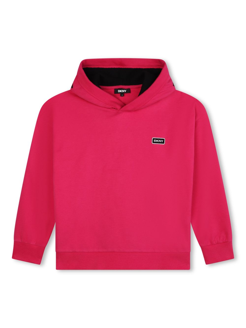 Dkny Kids logo刺绣棉连帽卫衣 - 粉色