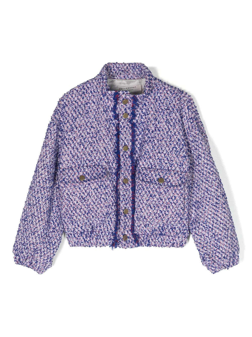 Philosophy Di Lorenzo Serafini Kids 粗花呢飞行员夹克 - 蓝色