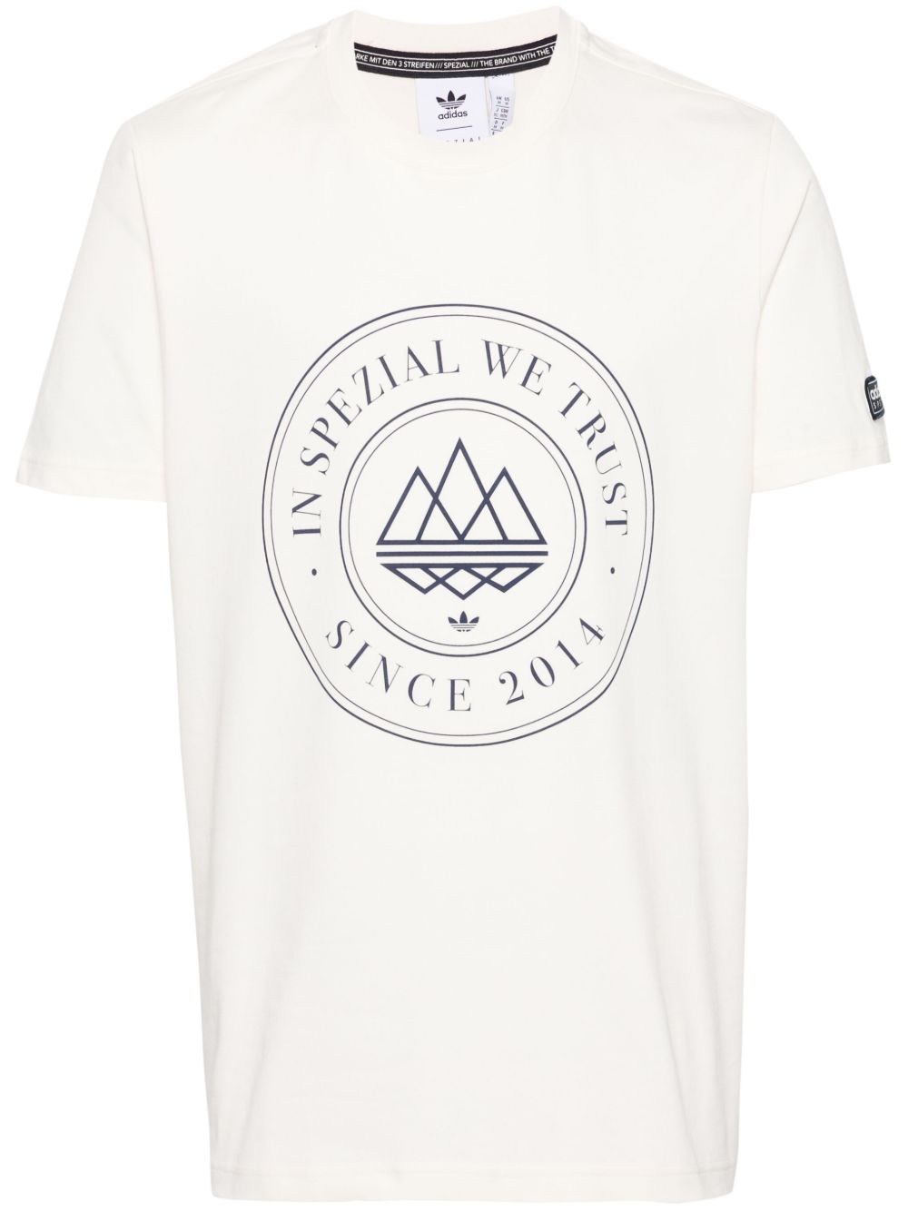 adidas logo印花棉T恤 - 白色