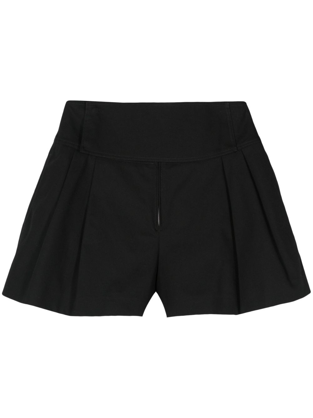 Jil Sander 褶饰棉短裤 - 黑色