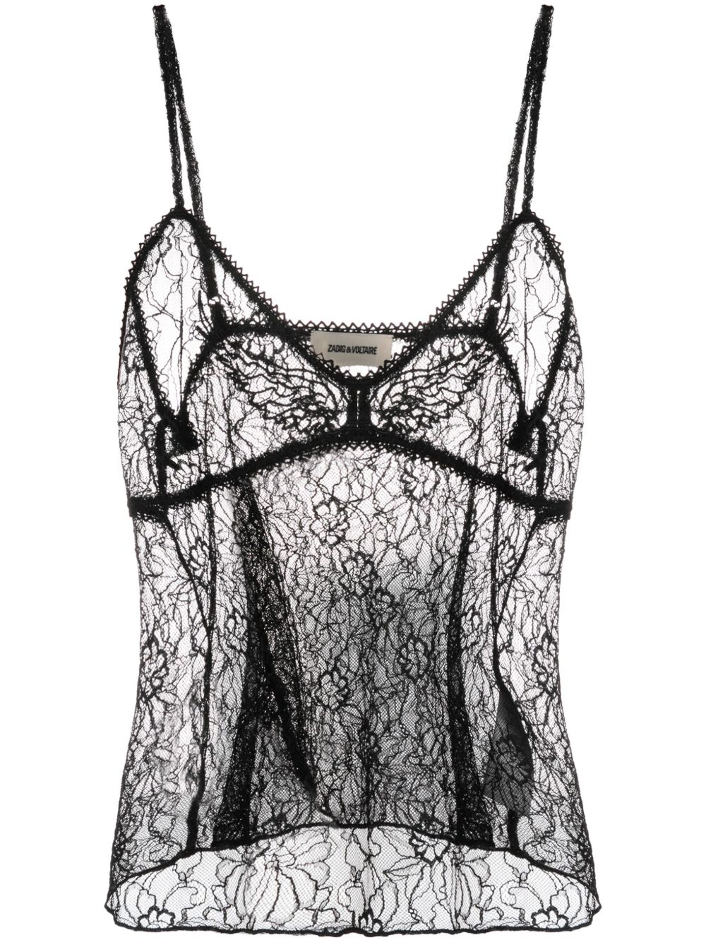 Zadig&Voltaire Lyzig 半透明蕾丝上衣 - 黑色