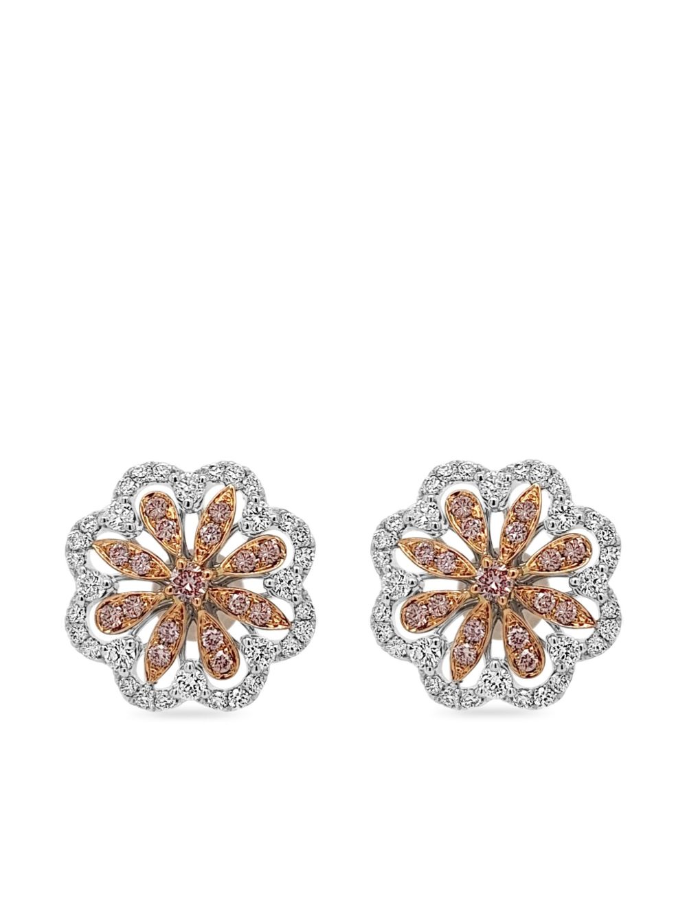 HYT Jewelry 18K白金钻石耳环 - 白色