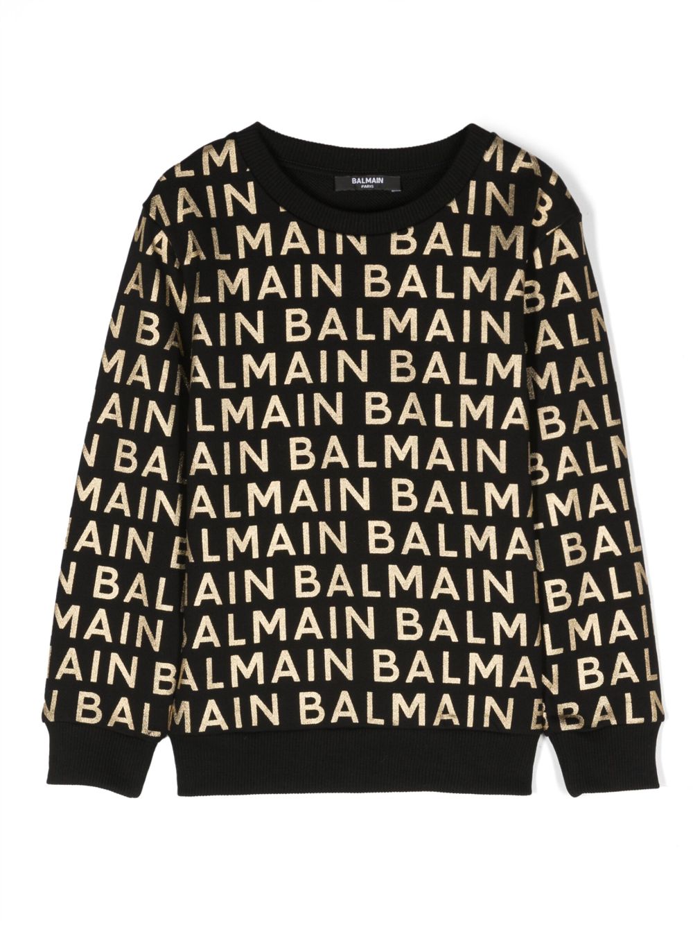 Balmain Kids logo印花棉卫衣 - 黑色