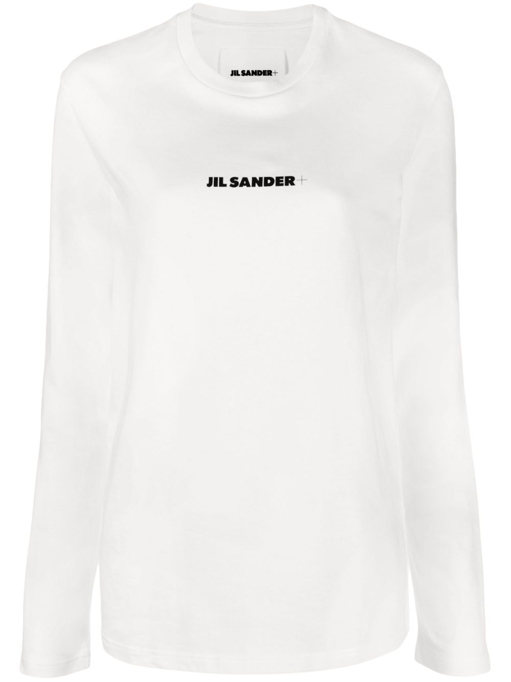 Jil Sander logo印花棉卫衣 - 白色