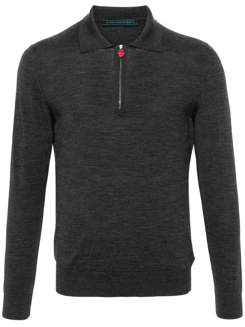 Kiton 羊毛品牌拉链polo衫 - 灰色