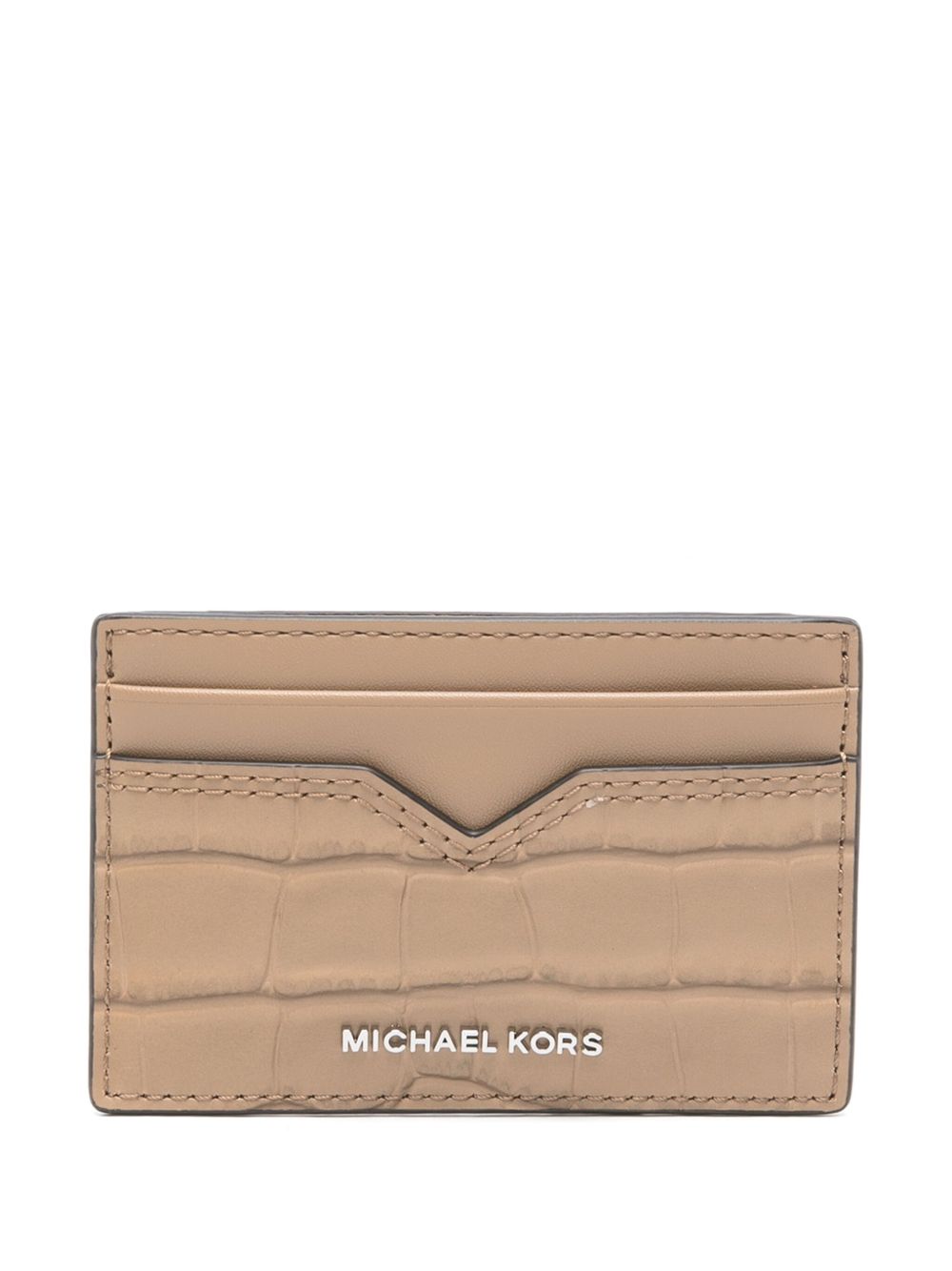 Michael Kors 仿鳄鱼纹压纹卡夹 - 褐色
