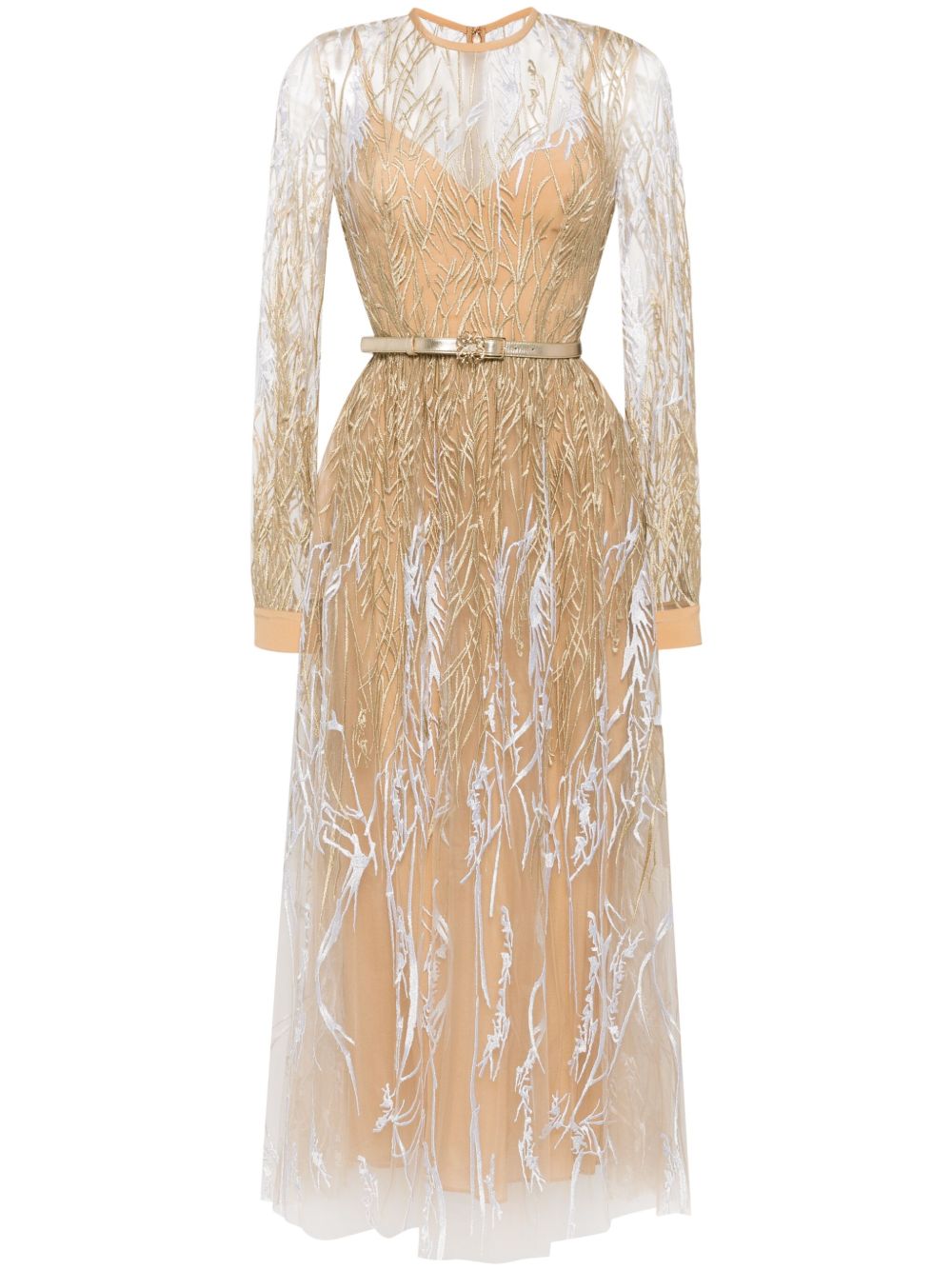 Elie Saab Arboreal 中长礼服 - 金色