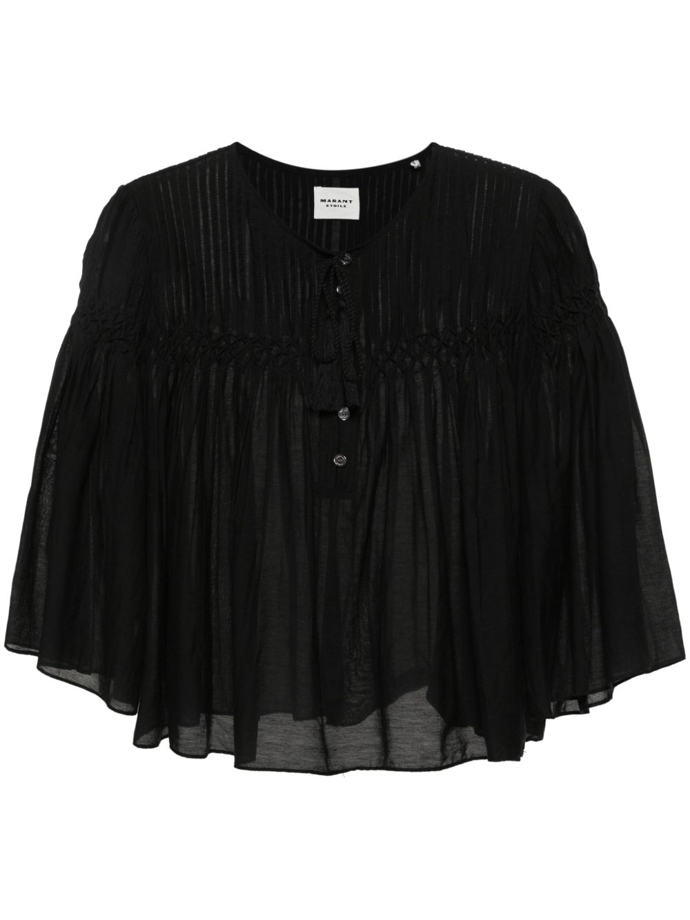 MARANT ÉTOILE Axeliana 车缝褶细节罩衫 - 黑色
