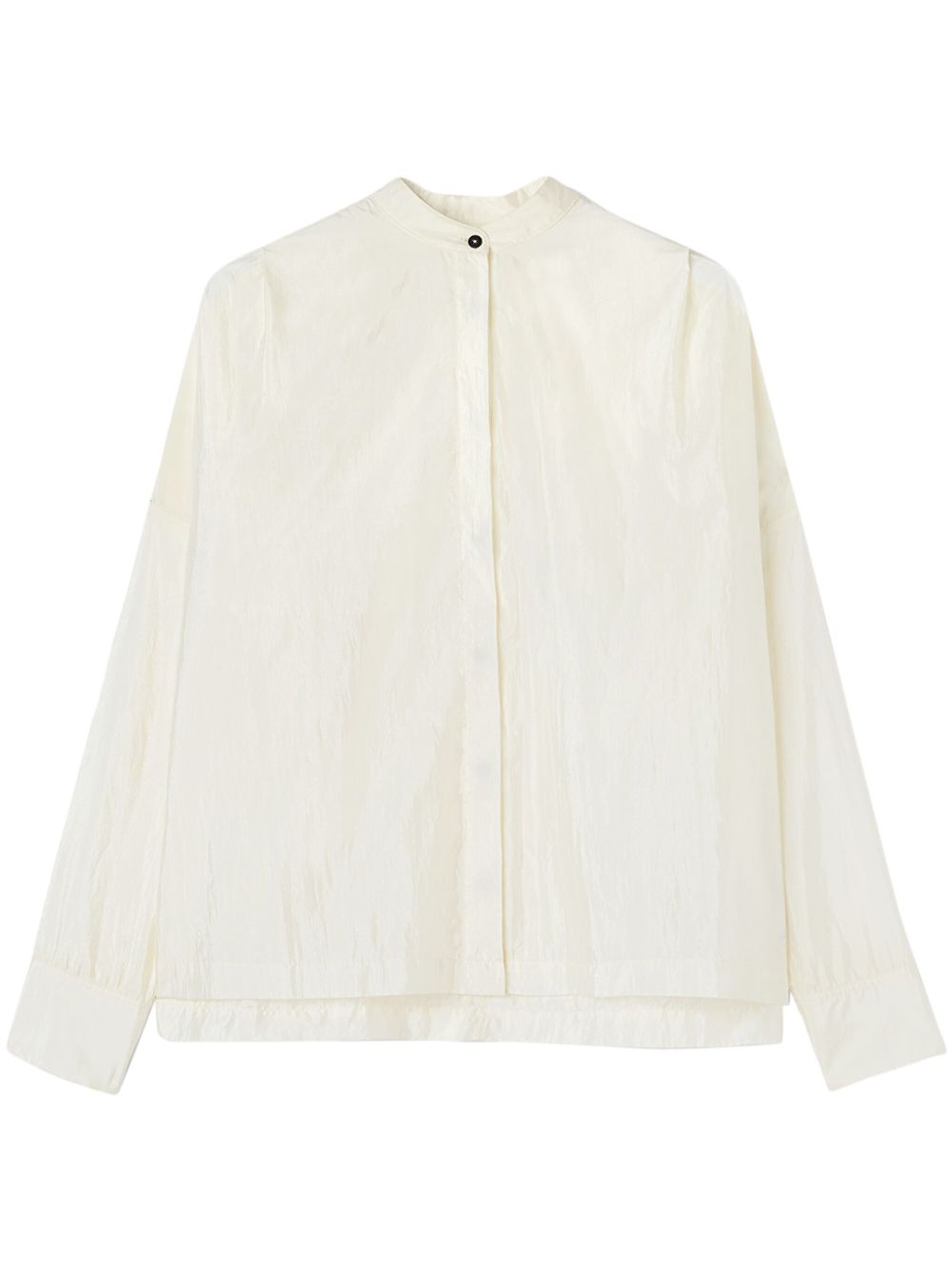 Jil Sander 无领长袖衬衫 - 白色