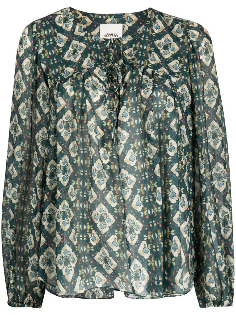 ISABEL MARANT 图案正面系带罩衫 - 绿色