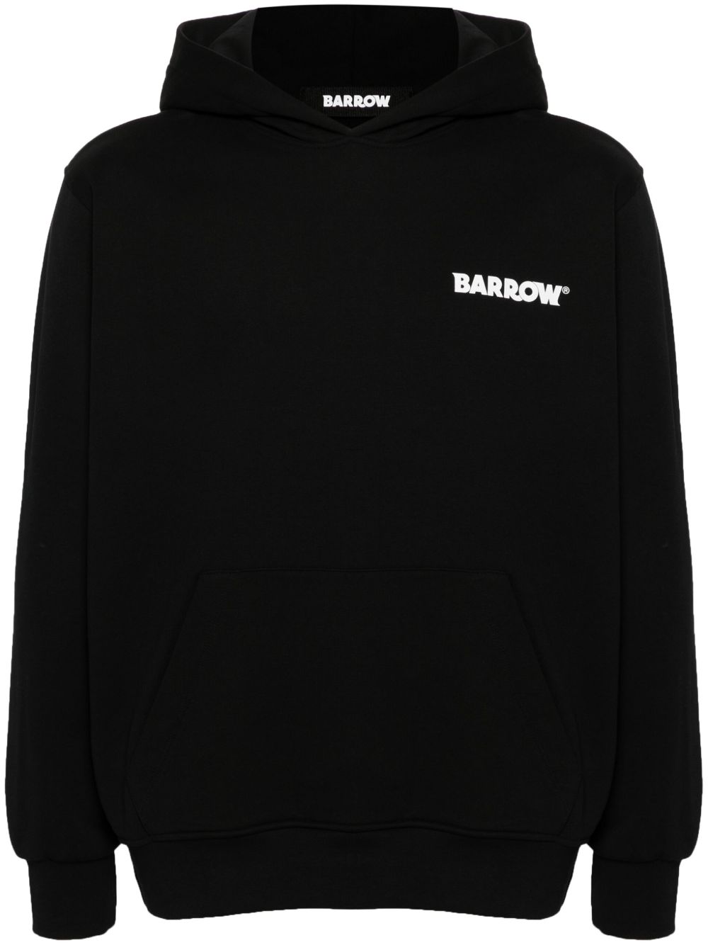 BARROW logo印花连帽衫 - 黑色